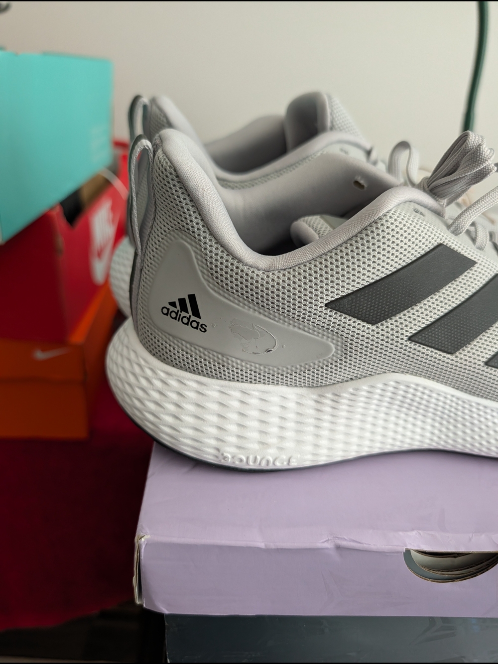 adidas Gray and Black Unisex Athletic Sneakers - Picture 4 of 9